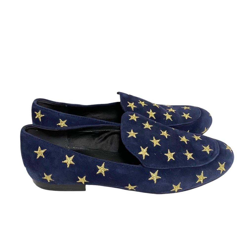 kenneth cole New York westley navy blue and gold star loafers size 7.5 - Picture 2 of 6